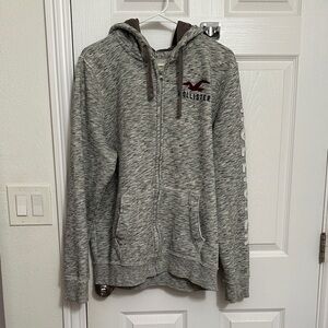 Hollister Gray Zip Up Sweater